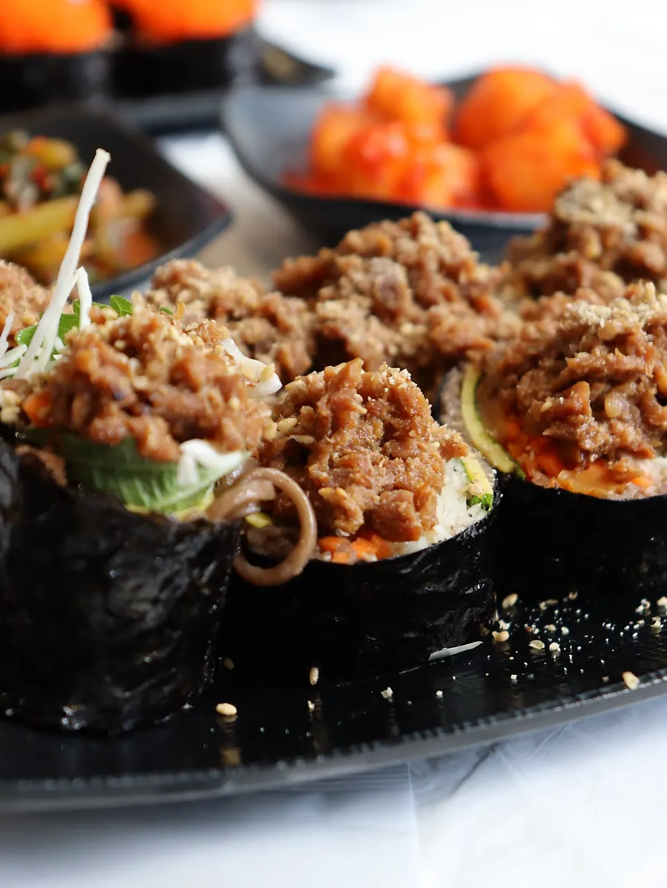 날치알 메밀김밥 클로즈업