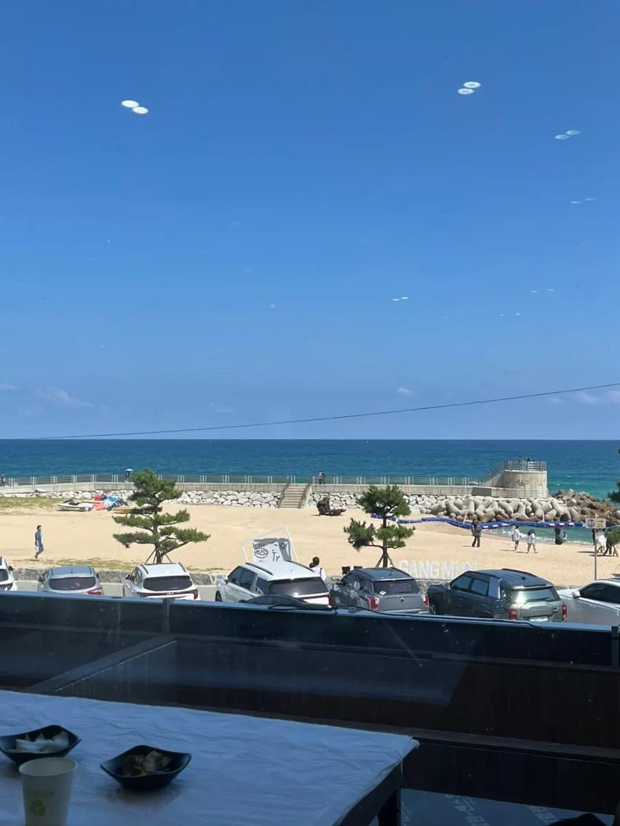 Ocean view of Gangmun Beach from the 2nd-floor window