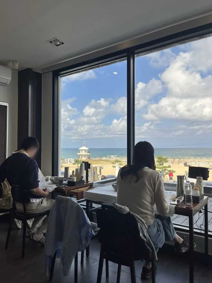 View of Gangmun Beach from a window seat