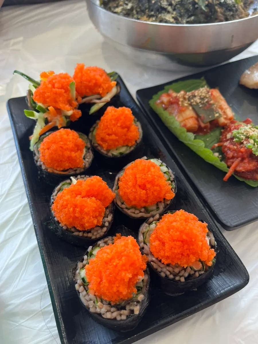 A plate of buckwheat gimbap at Gossi's Donghae Makguksu