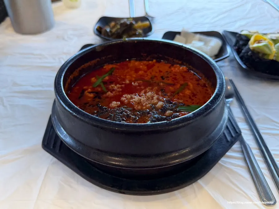 Two bowls of spicy sundubu