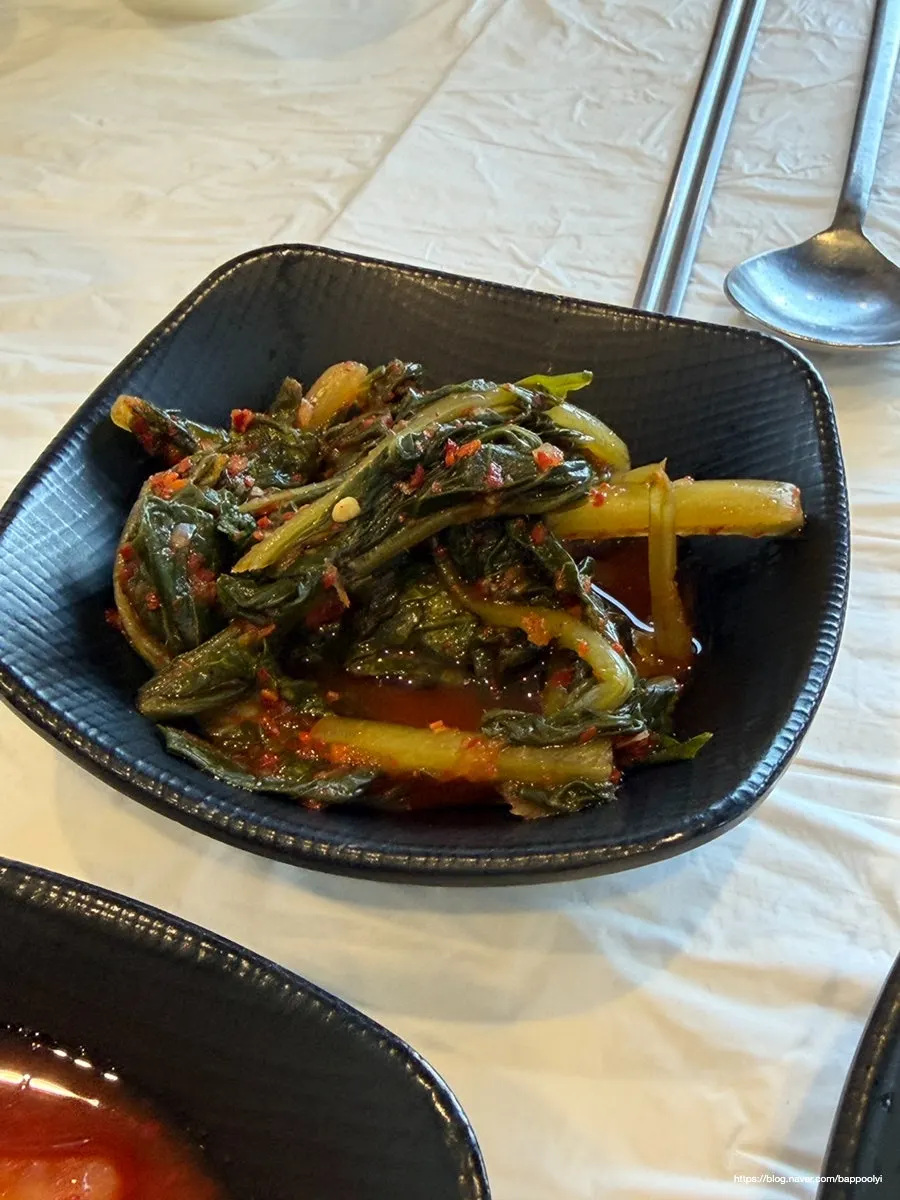 Plate of assorted kimchi side dishes