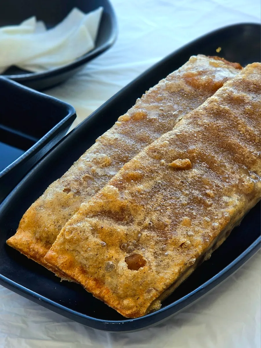 A plate of kimchi buckwheat pancake