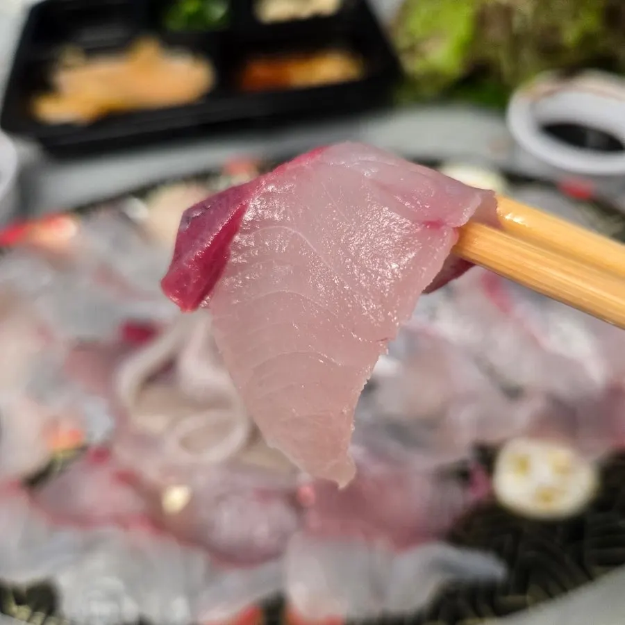 밑반찬과 함께 차린 회 상차림