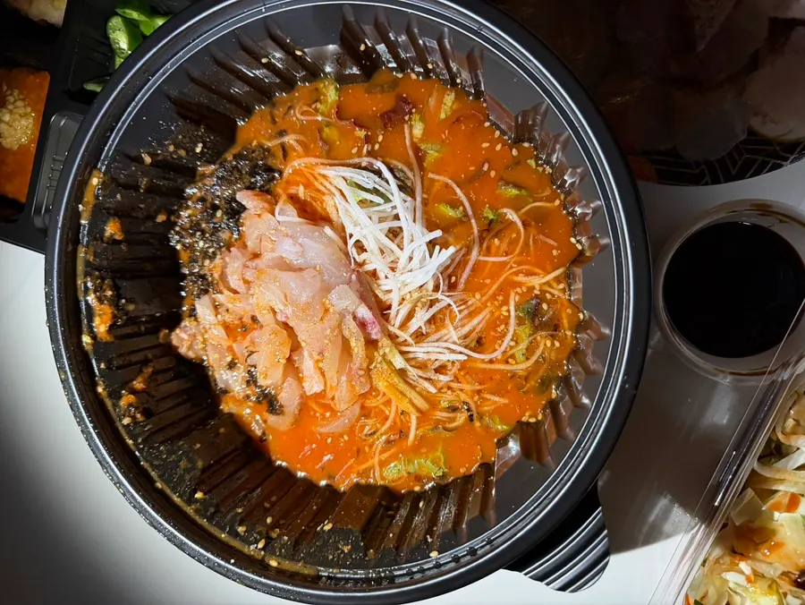 Close-up of a plate of fresh assorted sashimi