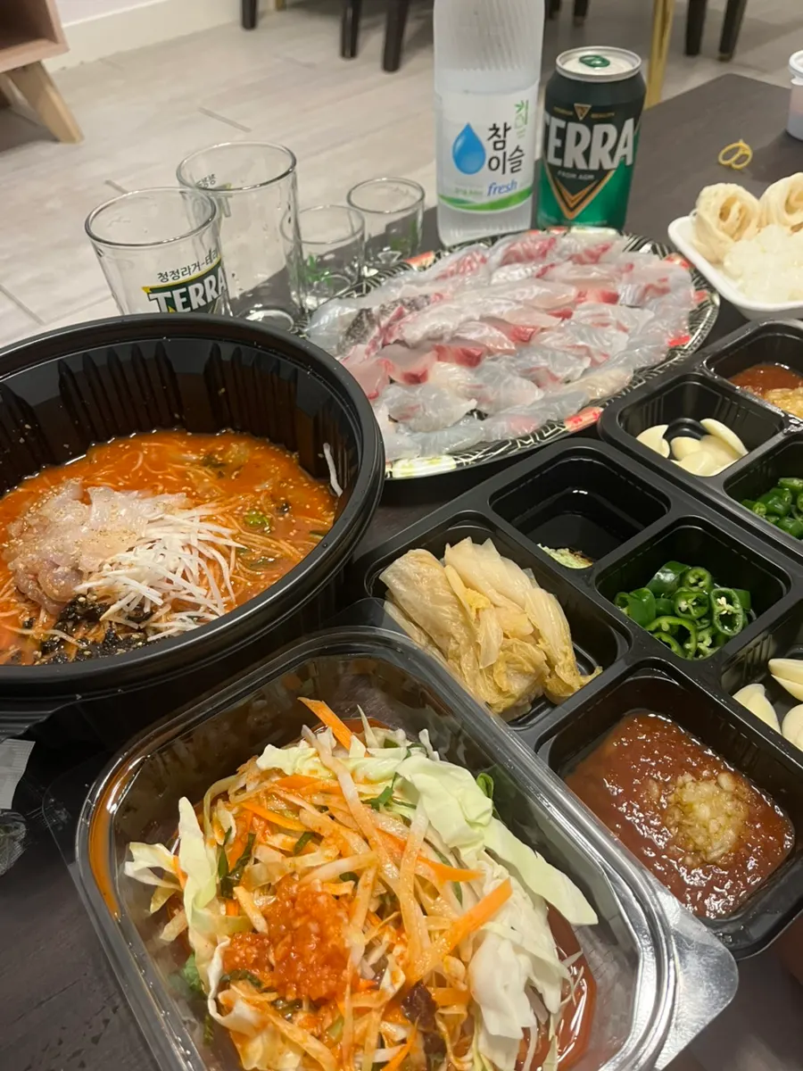 모둠회 소 사이즈 포장 접시