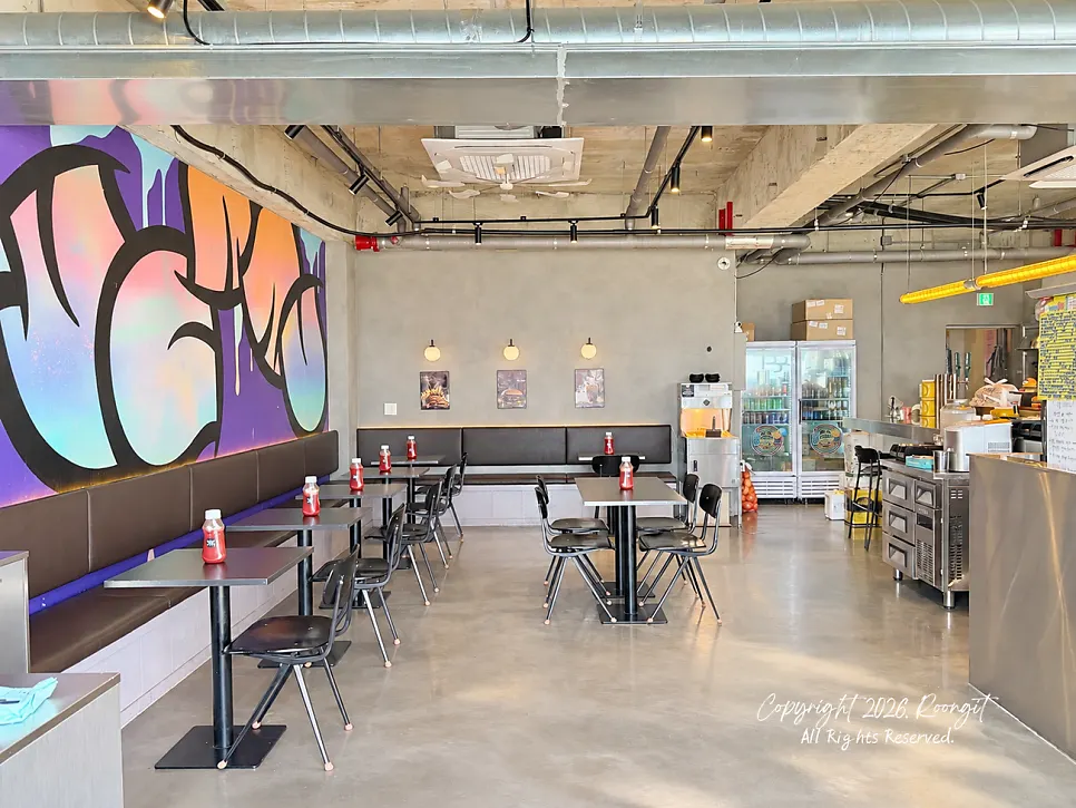 Indoor seating at Burger Bar
