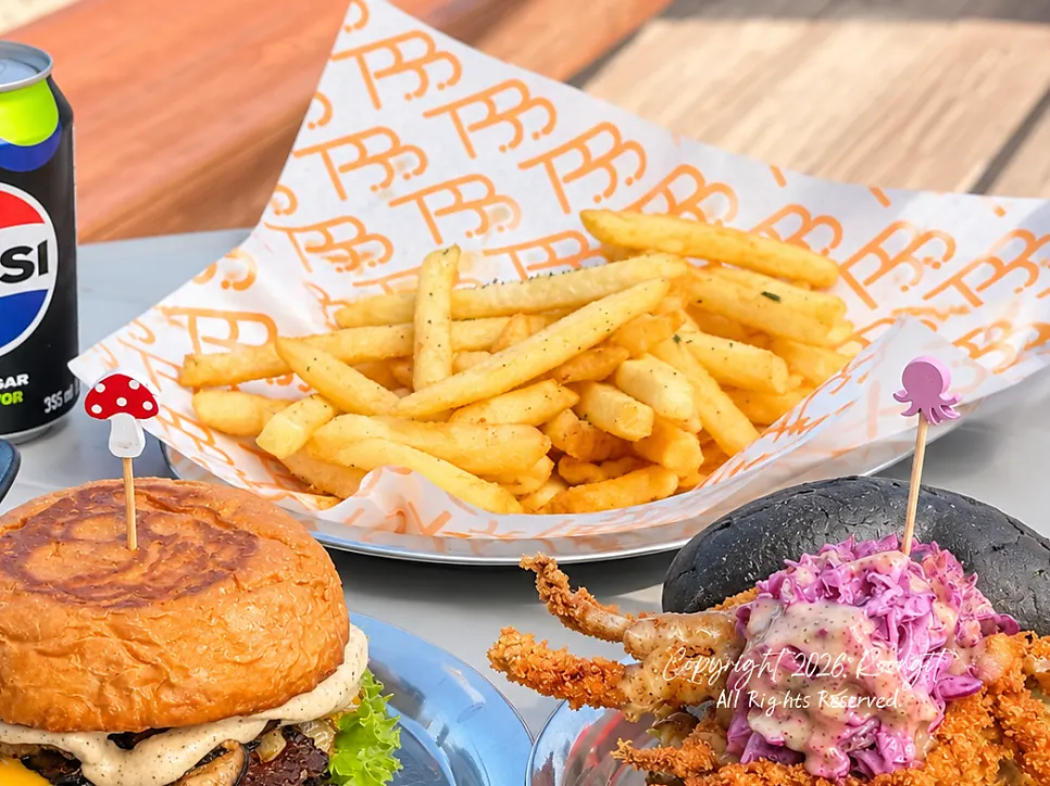 Two generously filled Burger Bar burgers