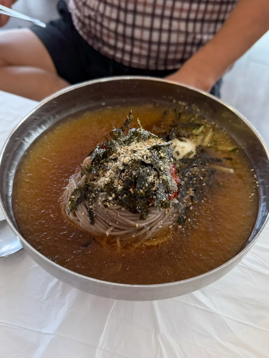 Water makguksu with a generous amount of broth