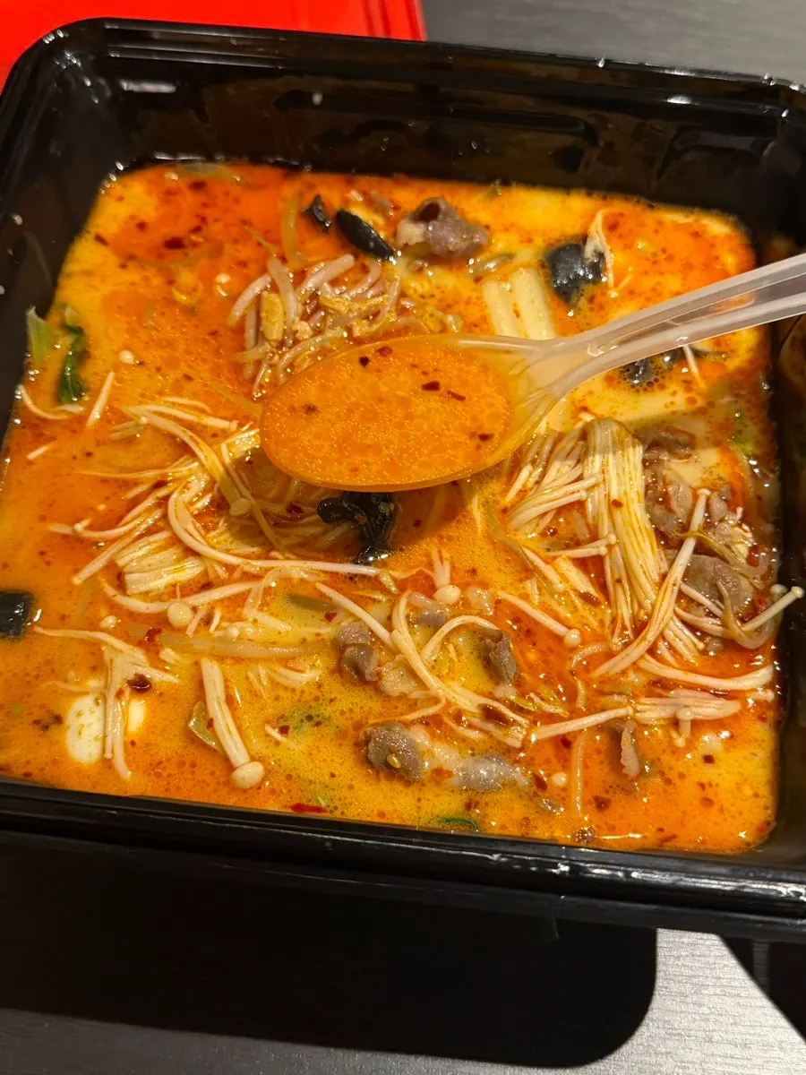 Malatang packed in a plastic bag