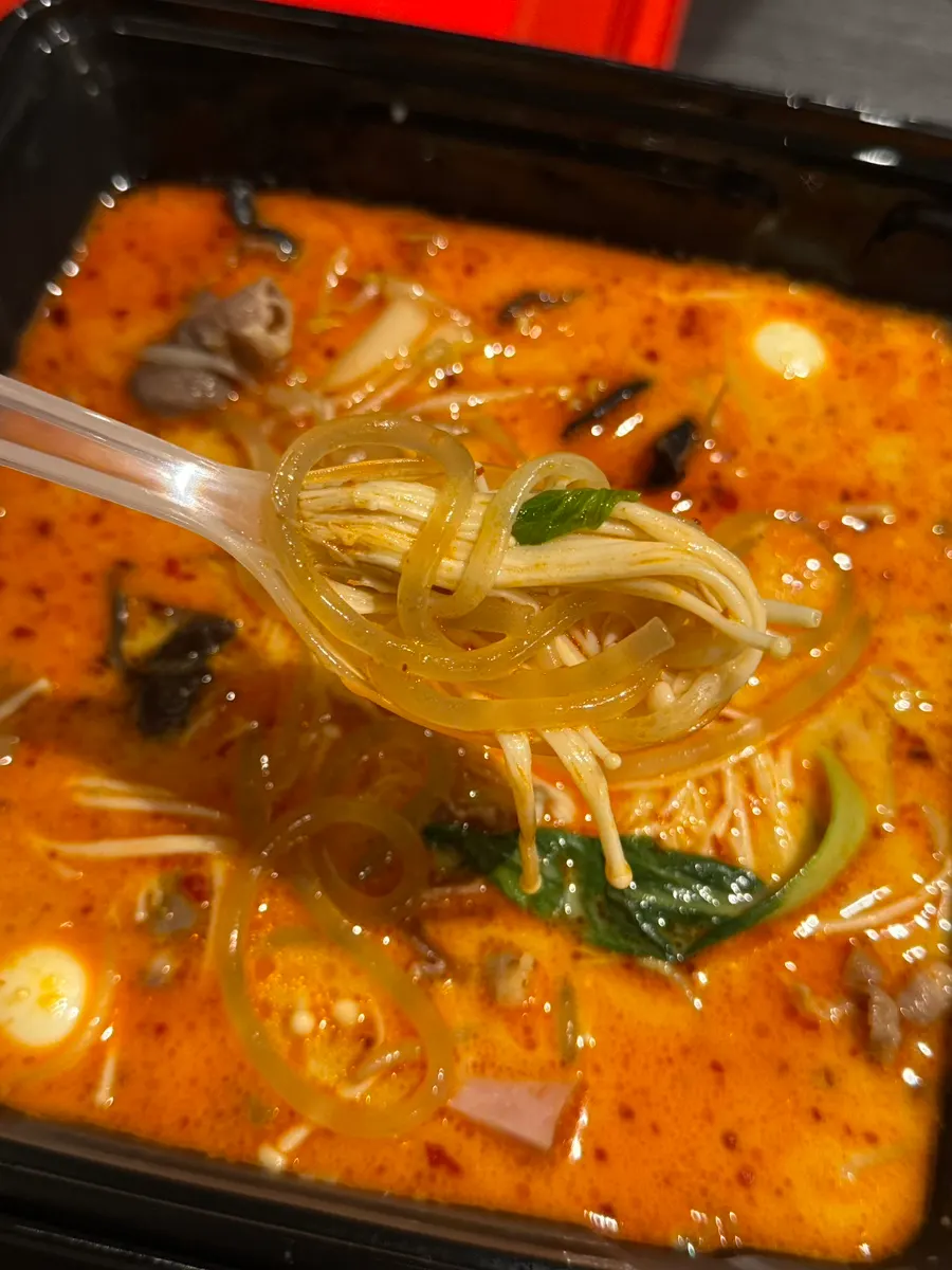 Malatang broth after opening the takeout