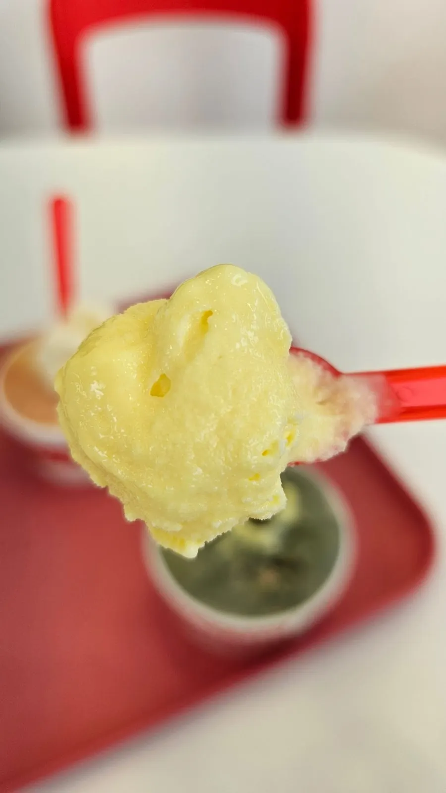 Mugwort rice cake gelato with mugwort and rice cake aroma