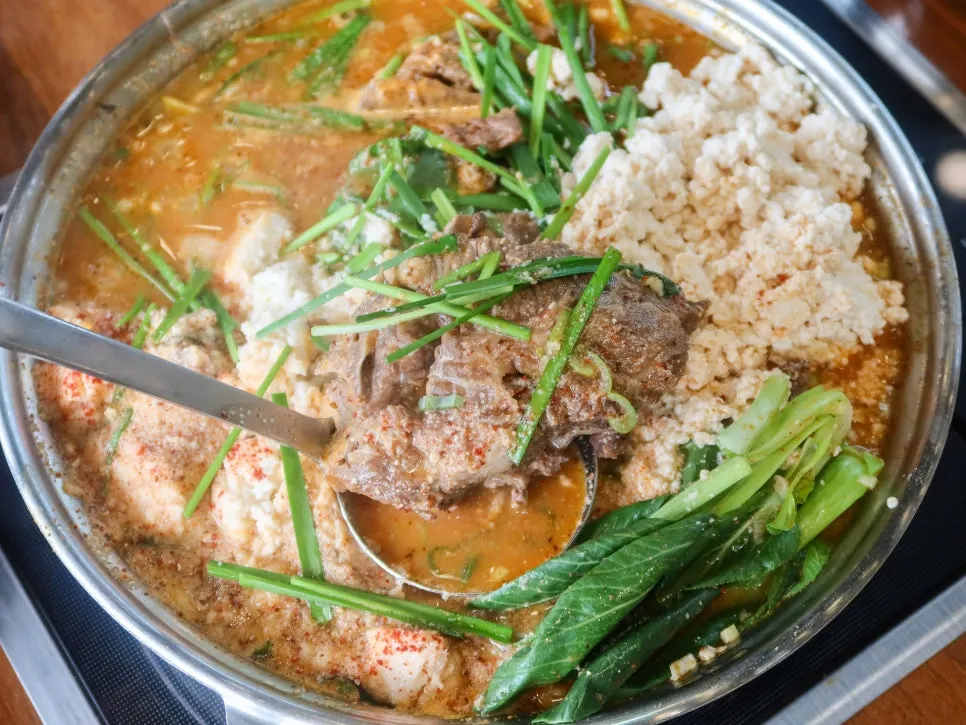 Gamjatang pork spine bones loaded with meat