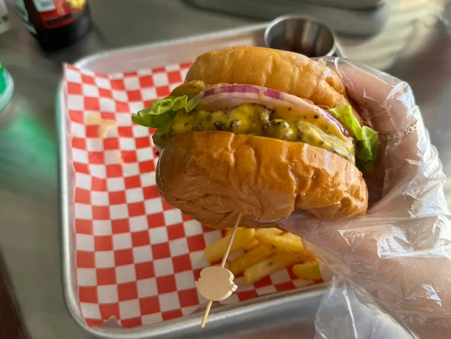The Moana Burger served with a side of fries