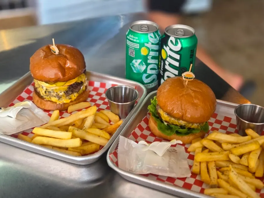 Moana Burger served with a side of fries