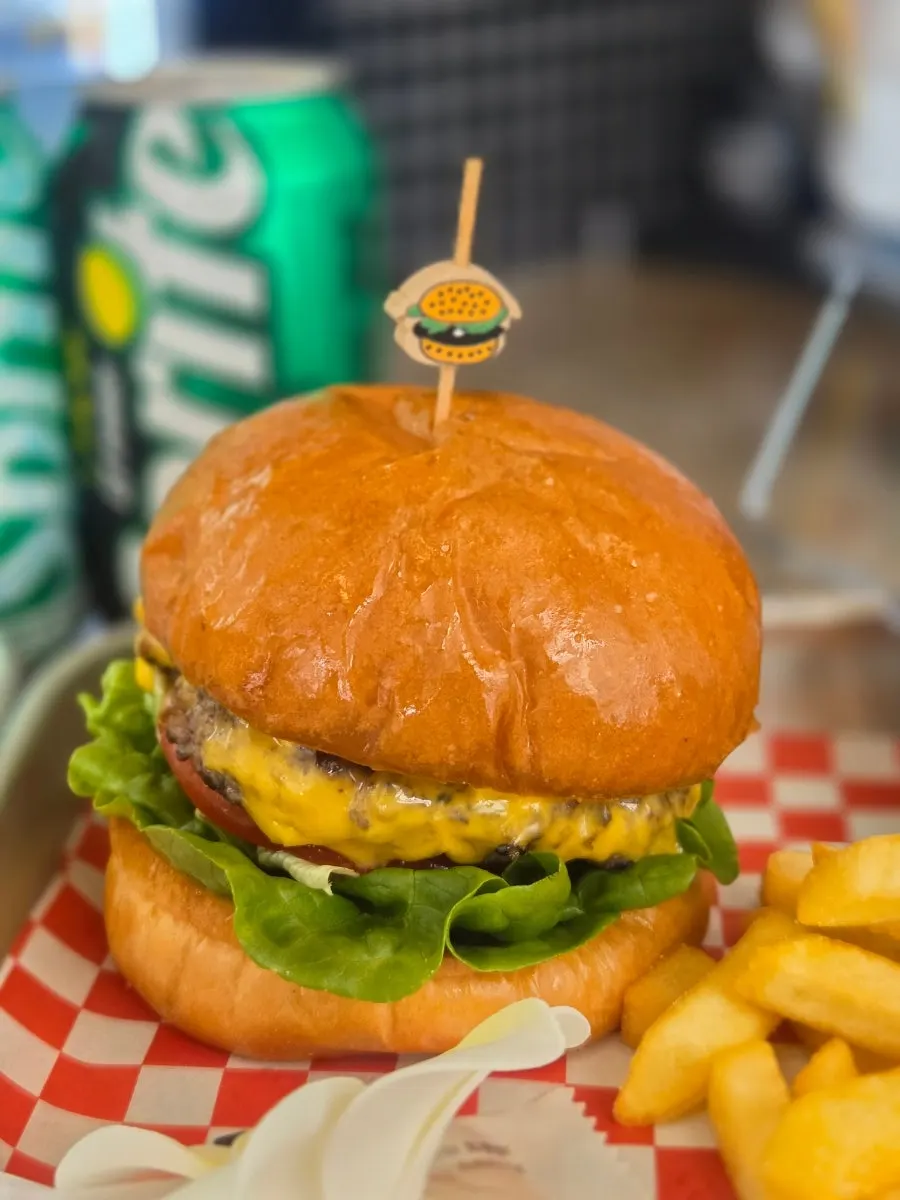 Fillings visible in a bitten Moana Burger