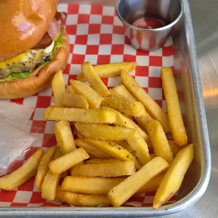 Moana Burger being cooked after ordering