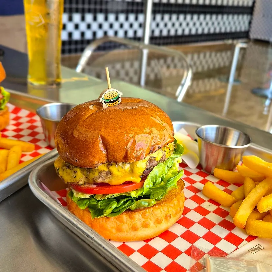 Moana Burger being cooked after ordering