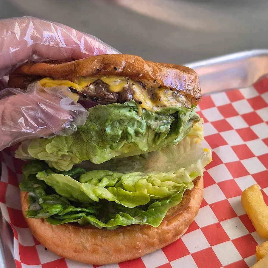Handmade burger with standout presentation