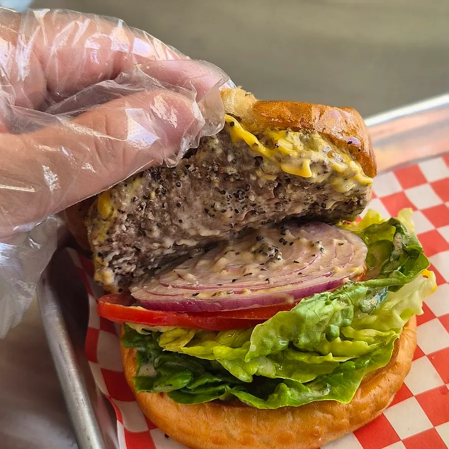 Handmade burger with standout presentation