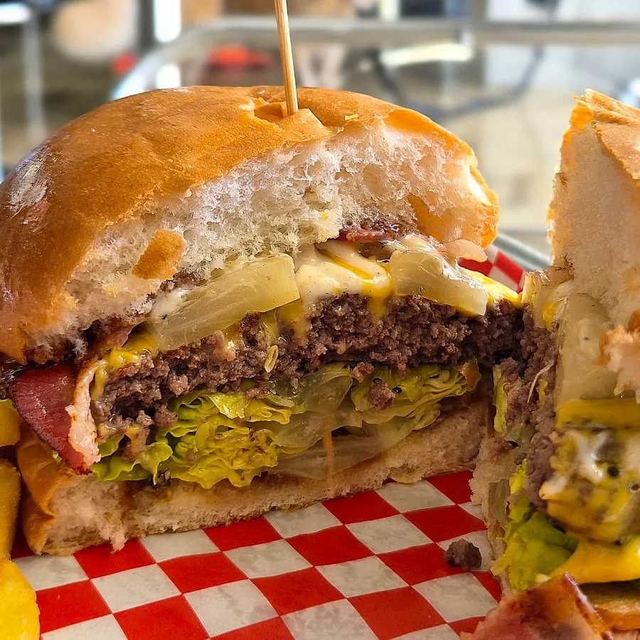 Budweiser draft beer enjoyed with a burger