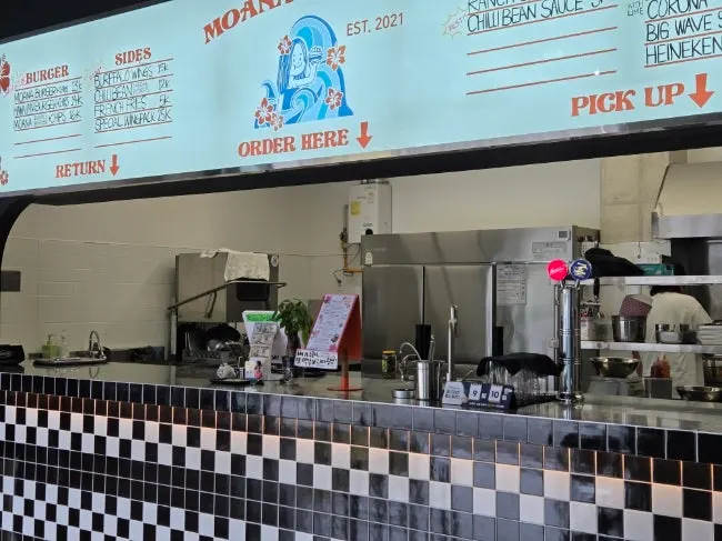 Moana Burger open kitchen area