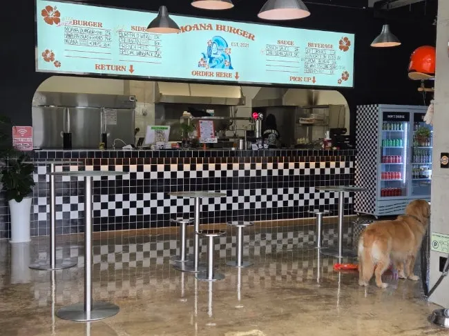 Clean cooking area at Moana Burger
