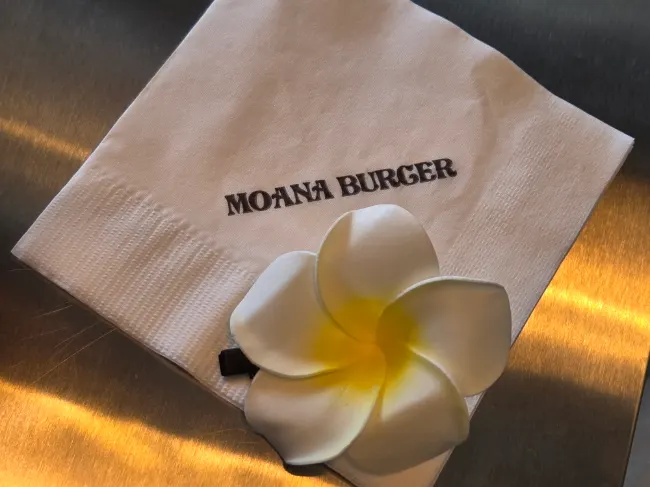 Finishing a meal at Moana Burger in Gangneung