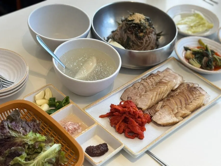 동치미 육수를 넣은 막국수 한 그릇