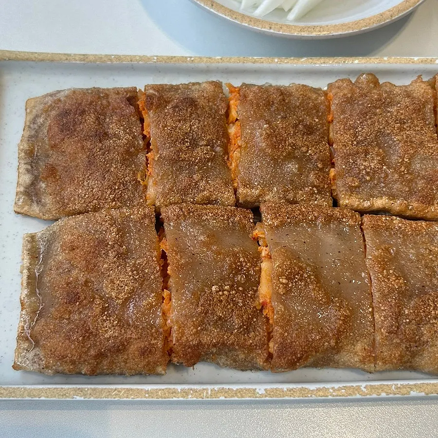 Close-up of the buckwheat pancake