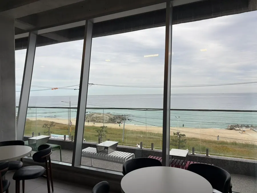 2nd-floor space at Baegya Coffee with sea view