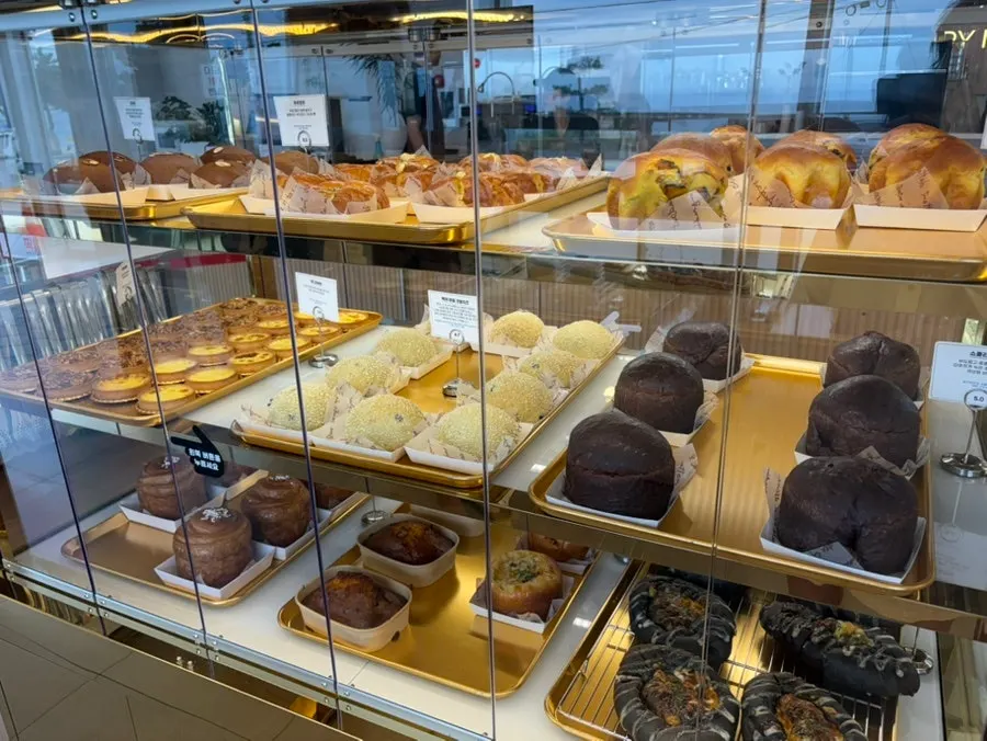 Assorted breads displayed at Baegya Coffee