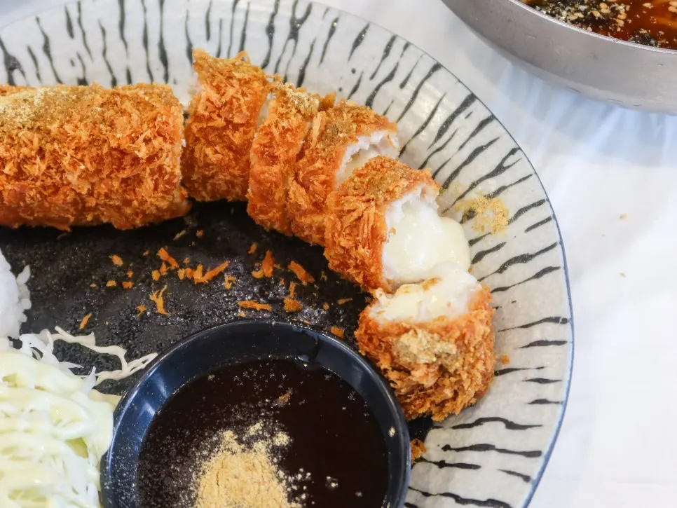 Buckwheat cheese roll cutlet side dish