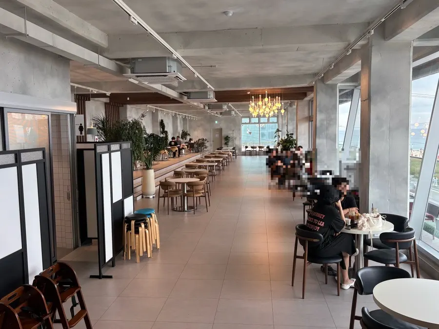 Interior seating at Baegya Coffee, different on each floor