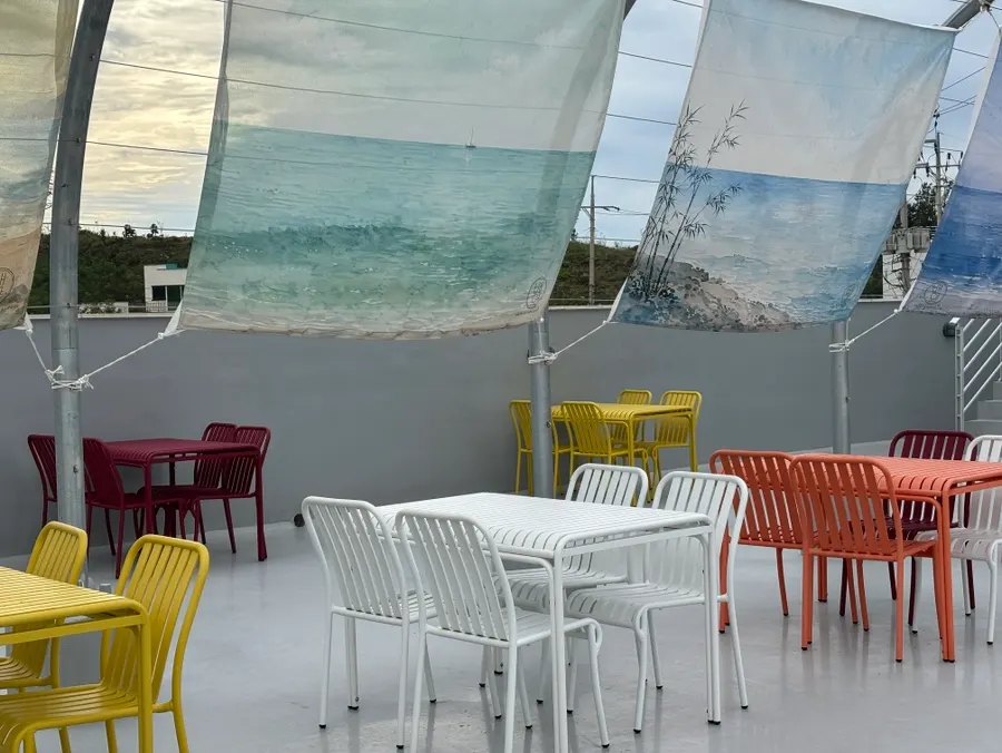 Baegya Coffee's rooftop overlooking Sageunjin Beach