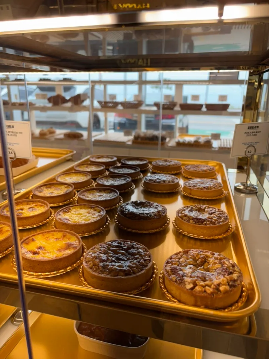 A variety of baked goods on display at Baegya Coffee
