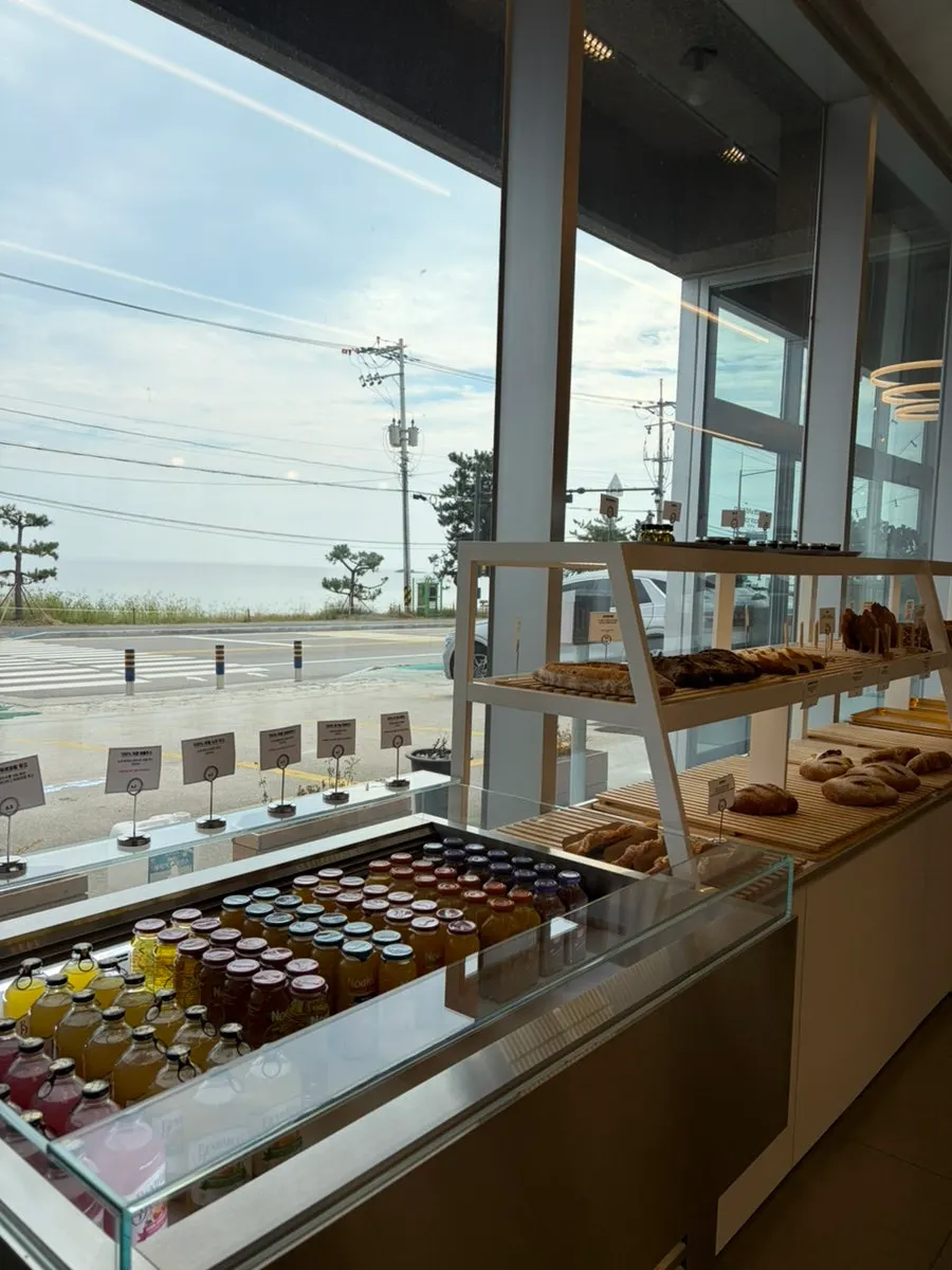 A showcase displaying tarts and pastries