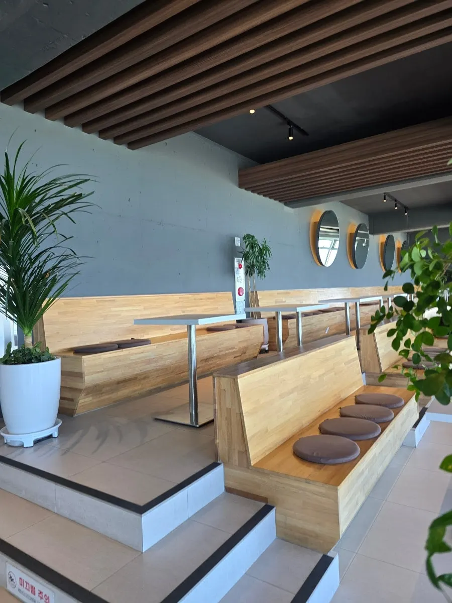 Second-floor ocean-view seating