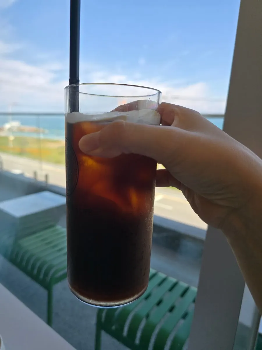 Coffee menu enjoyed with a sea view