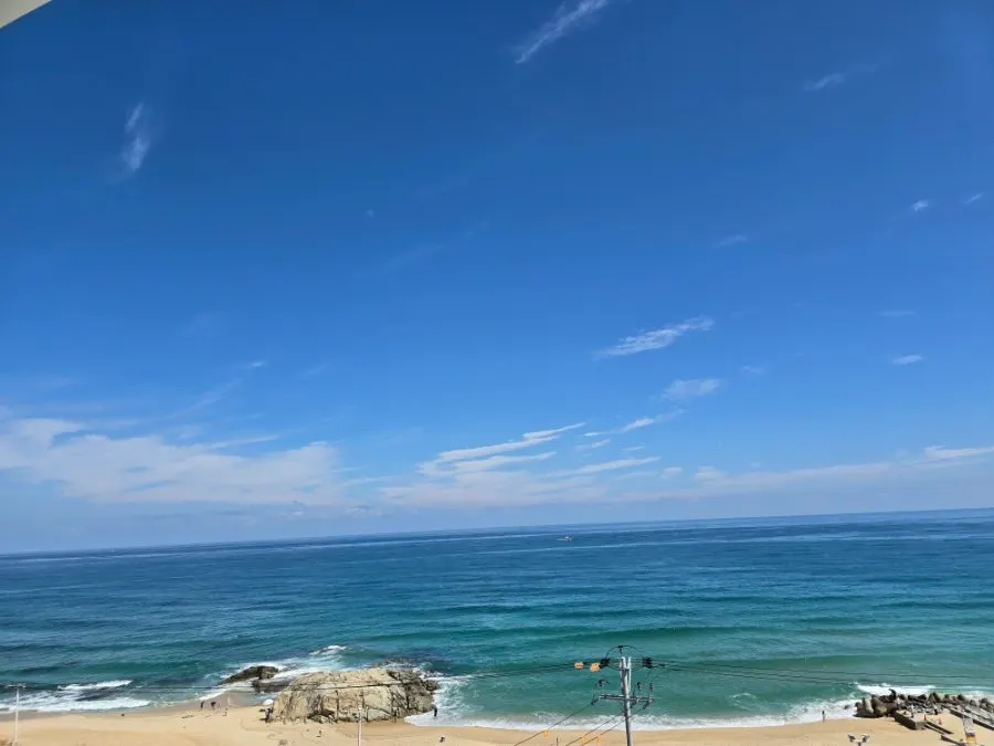 Coffee and relaxation at an ocean-view café