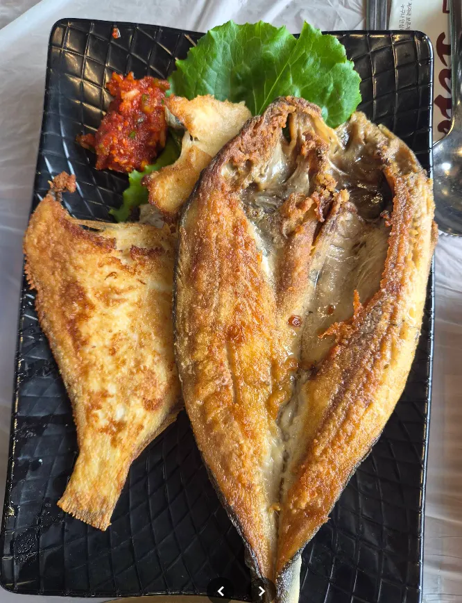 Grilled fish served as a main side dish