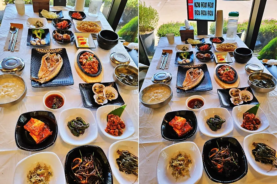 반찬이 차려진 테이블