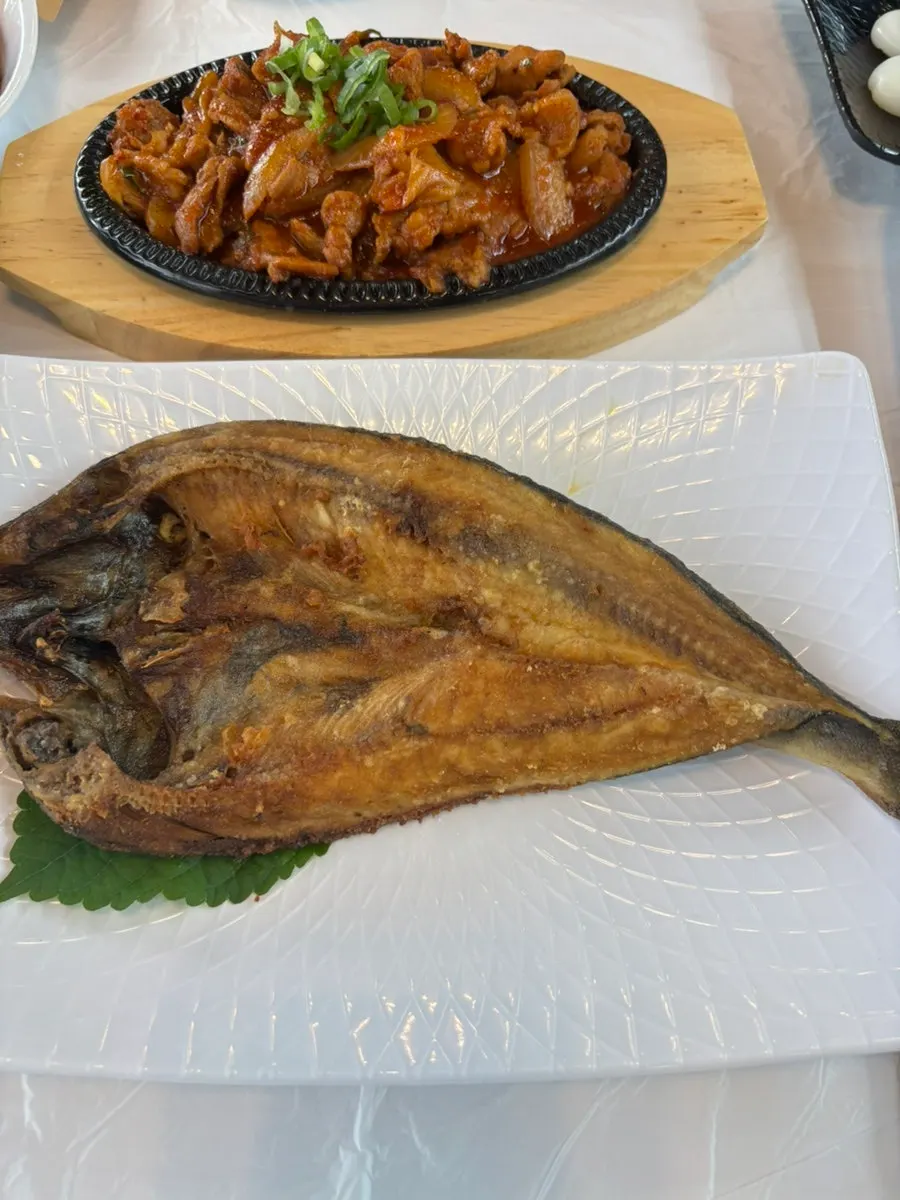 Korean set meal with an assortment of side dishes