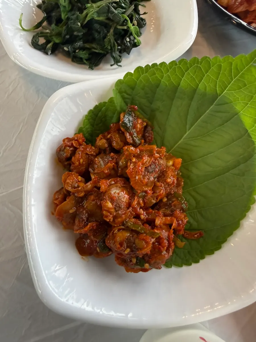 Korean side dishes served alongside rice