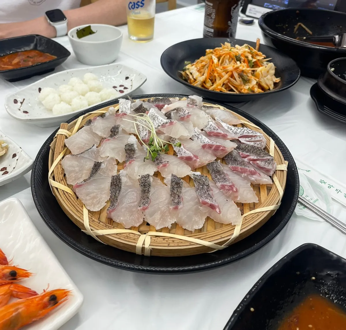 삼삼이네 경포대본점 참돔 유비끼회와 물회 2인 세트 상차림