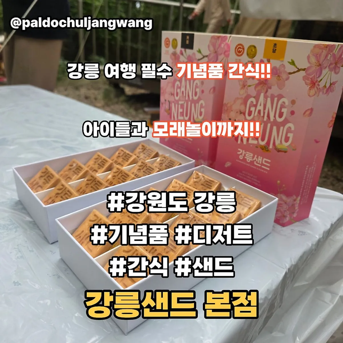 강릉 기념품으로 포장된 강릉샌드 박스