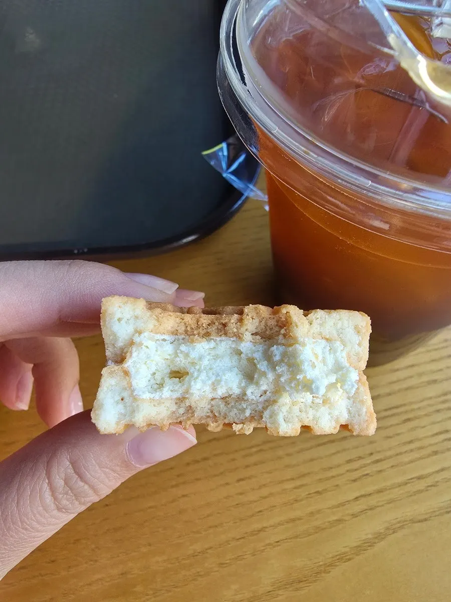 초당옥수수맛과 커피맛 강릉샌드 단면