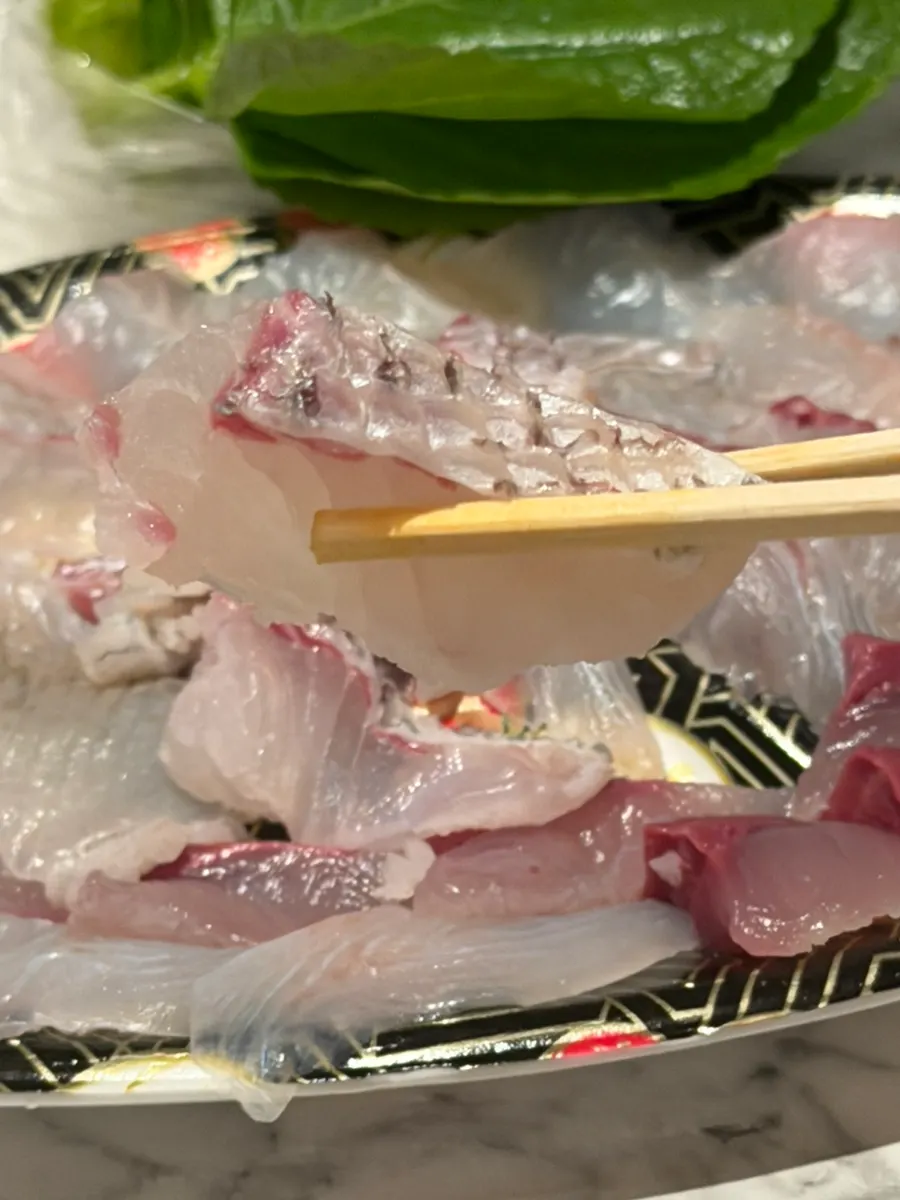 A sashimi takeout feast enjoyed at the accommodation