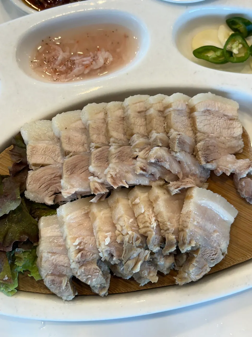두부삼합 수육 클로즈업