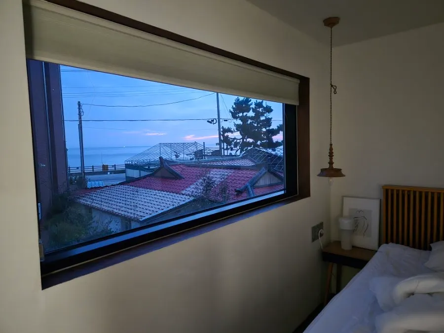 Morning ocean view from the 2nd floor window at Yeongjin-gil 51